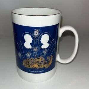 Golden wedding of the queen and the Duke Blue and Gold Commemorative Mug